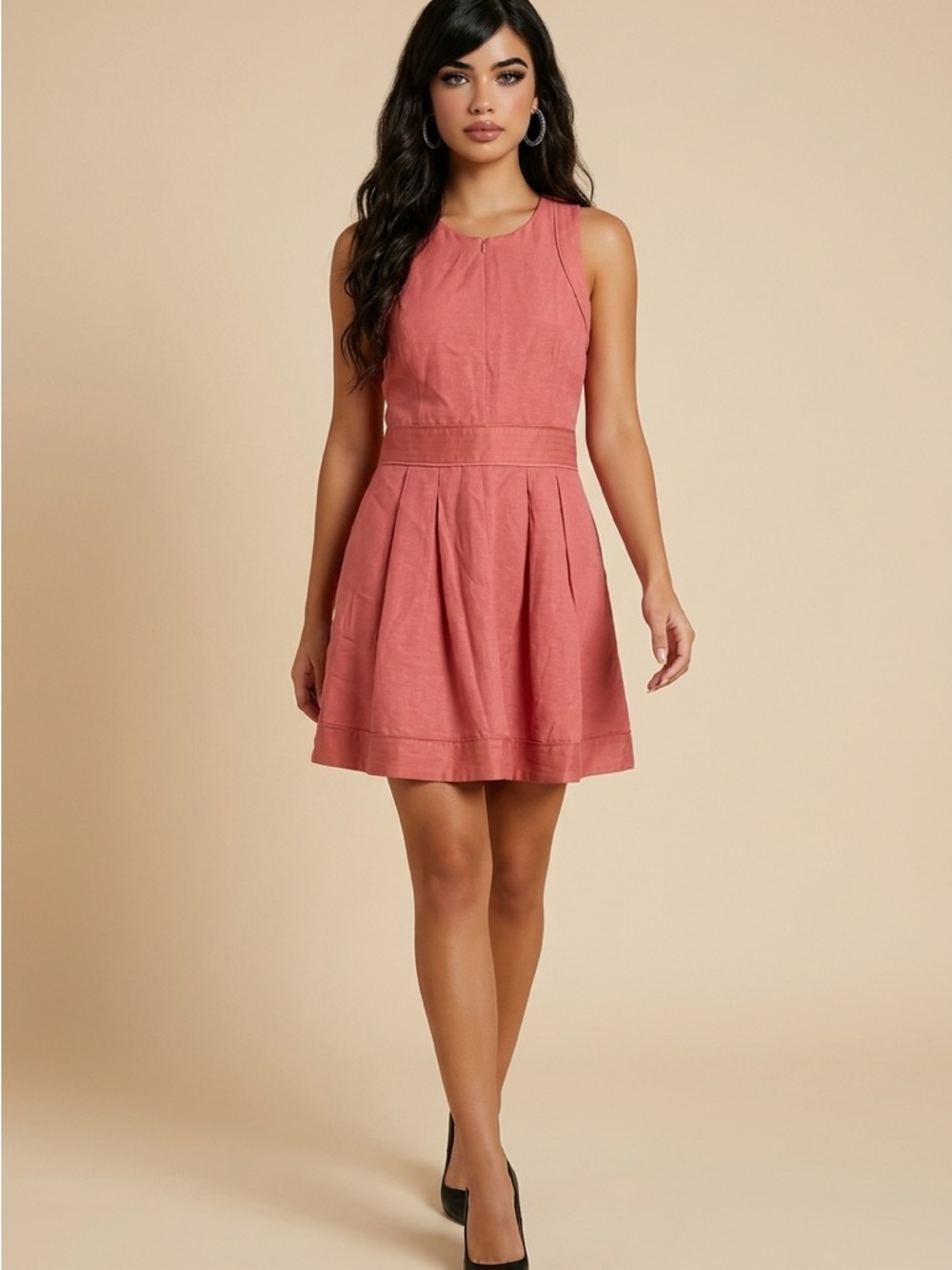Armani Exchange Sleeveless Dusty Rose Mini Dress